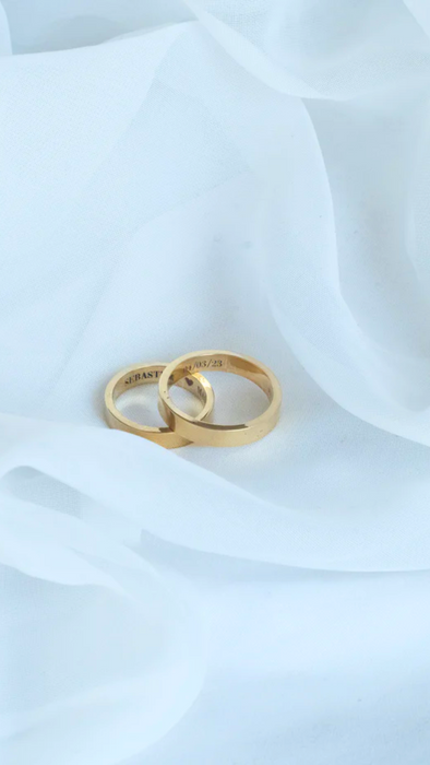 Argolla de matrimonio plana 4,0 mm en oro amarillo 18K