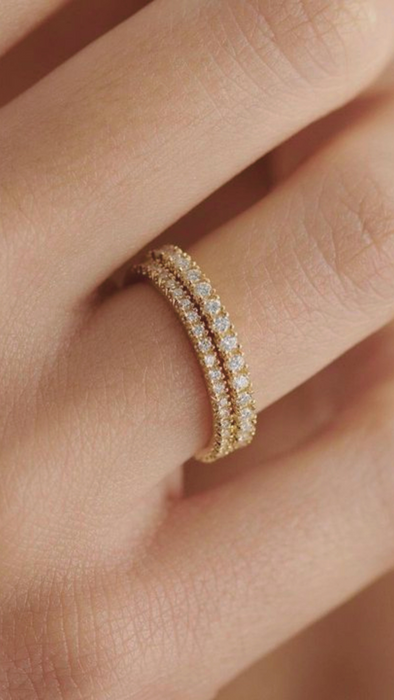 Anillo sinfin diamantes 0,24 cts