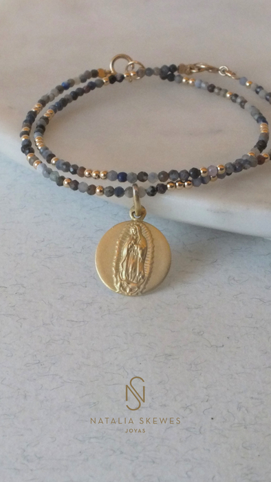 Sagrada - Pulsera Virgen de Guadalupe oro amarillo 18K - 12 mm
