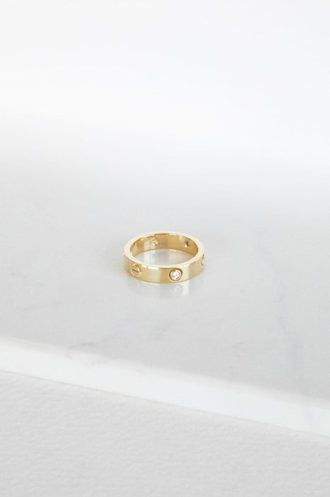 Anillo en oro amarillo con diamantes corte brillante 0.10 ct