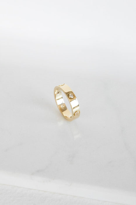 Anillo en oro amarillo con diamantes corte brillante 0.10 ct