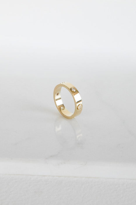 Anillo en oro amarillo con diamantes corte brillante 0.10 ct