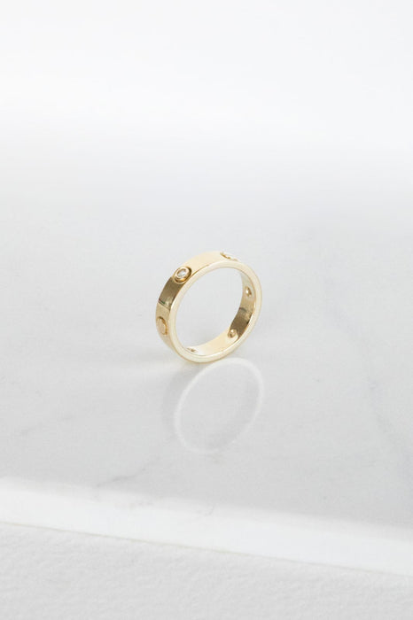 Anillo en oro amarillo con diamantes corte brillante 0.10 ct