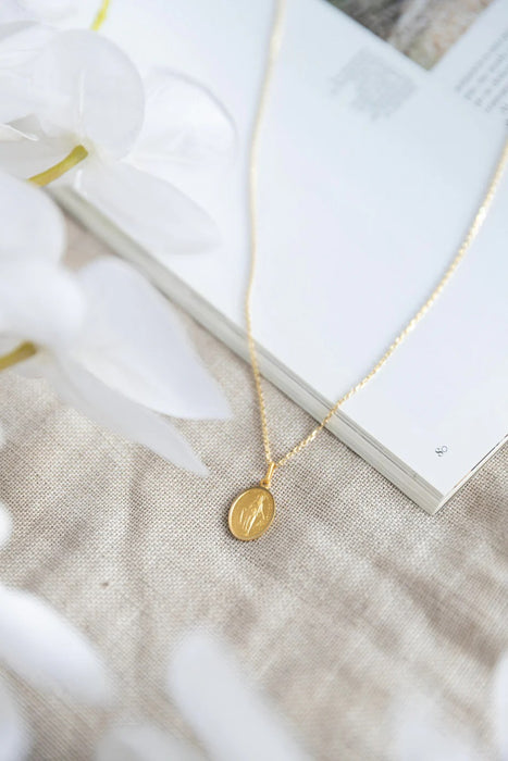 Sagrada - Cadena Virgen de los rayos oro amarillo 18K - 14 mm