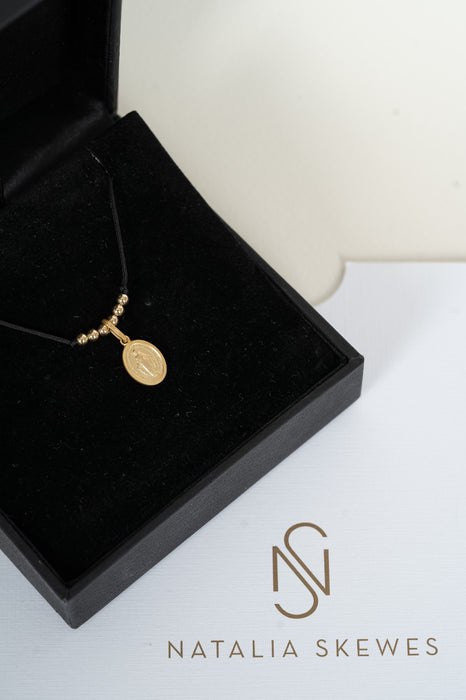 Sagrada - Cordón con Medalla religiosa en oro amarillo 18K -10 mm