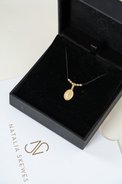 Sagrada - Cordón con Medalla religiosa en oro amarillo 18K -10 mm
