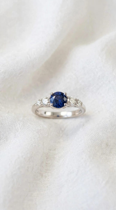 Bleue - Quintillo platino zafiro y diamantes