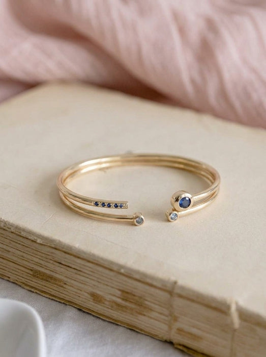 Saphir - Esclava oro amarillo 18K zafiros y brillantes